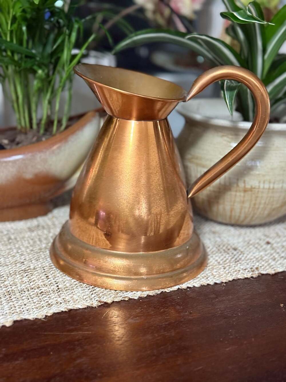 Vintage Copper Pitcher Jug with Handle